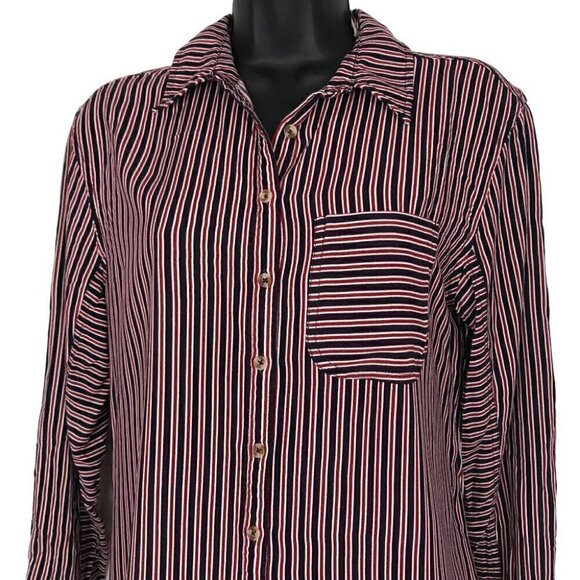 Maeve  Striped Button Down Shirt Size S - Picture 2 of 6